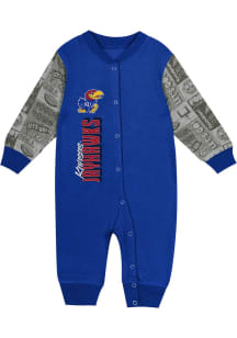 Kansas Jayhawks Baby Blue Play Book Long Sleeve One Piece