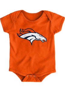 Denver Broncos Baby Orange Primary Logo Short Sleeve One Piece