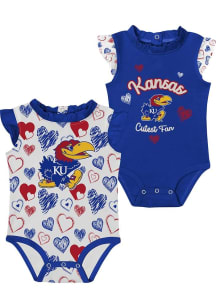Kansas Jayhawks Baby Blue Happy Hearts Set One Piece