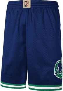 Mitchell and Ness Dallas Mavericks Youth Navy Blue Team ID Swingman Shorts