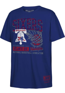 Mitchell and Ness Philadelphia 76ers Boys Blue Classic Swoosh Short Sleeve T-Shirt