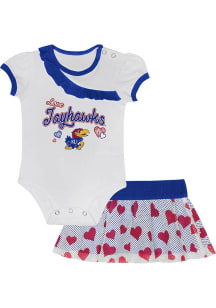 Kansas Jayhawks Infant Girls Blue Love My Team Set Top and Bottom