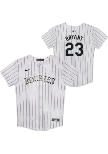 Kris Bryant  Colorado Rockies Boys White Home Game Baseball Jersey