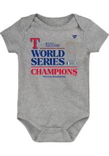 Texas Rangers Baby Grey 2023 WS Champ LR Graphic Short Sleeve One Piece
