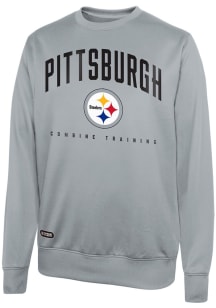 Pittsburgh Steelers Mens Grey Base Crew Retro Team Long Sleeve Sweatshirt