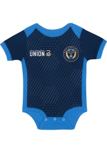 Philadelphia Union Baby Navy Blue Field Player Short Sleeve One Piece
