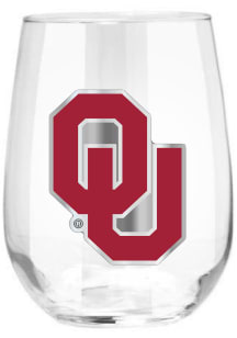 Oklahoma Sooners 15oz Emblem Stemless Wine Glass - Red