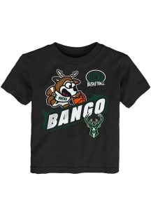 Bango the Buck  Outer Stuff Milwaukee Bucks Toddler Black Sizzle Short Sleeve T-Shirt