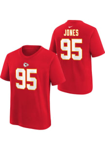 Chris Jones Kansas City Chiefs Youth Red Nike NN Player Tee