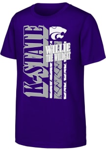 K-State Wildcats Youth Purple Cracked Stripe Short Sleeve T-Shirt