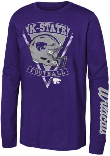 K-State Wildcats Boys Purple Helmet Culture Long Sleeve T-Shirt
