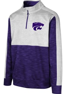 K-State Wildcats Youth Purple Tackle Play Long Sleeve Quarter Zip Shirt