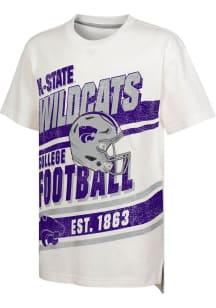 K-State Wildcats Youth Oatmeal Lets Get Loud Fball Short Sleeve T-Shirt