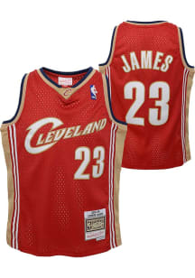 LeBron James  Mitchell and Ness Cleveland Cavaliers Youth Swingman Road Maroon Basketball Jersey