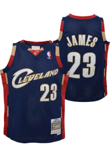 LeBron James  Mitchell and Ness Cleveland Cavaliers Youth Swingman Alt Navy Blue Basketball Jersey