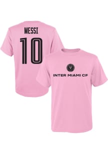 Lionel Messi Inter Miami CF Youth Pink Name and Number Player Tee
