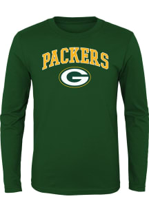 Green Bay Packers Youth Green Arched Logo Long Sleeve T-Shirt