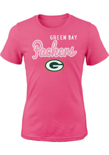 Green Bay Packers Girls Pink Big Game Design Short Sleeve Tee