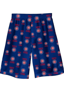 Chicago Cubs Boys Blue All Over Logo Sleep Shorts