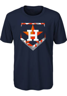 Houston Astros Youth Navy Blue Camo Base Short Sleeve T-Shirt