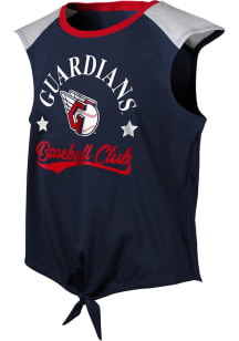 Cleveland Guardians Girls Navy Blue Base Run Short Sleeve Tank Top