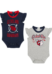 Cleveland Guardians Baby Navy Blue Baby Fan Design Set One Piece