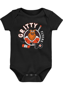 Outer Stuff Gritty Philadelphia Flyers Baby Black Gritty Ready to Play Short Sleeve One Piece