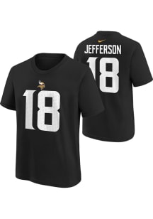 Justin Jefferson Minnesota Vikings Youth Black Nike NN Player Tee