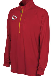 Kansas City Chiefs Mens Red SWEAT OUT Long Sleeve Qtr Zip Pullover