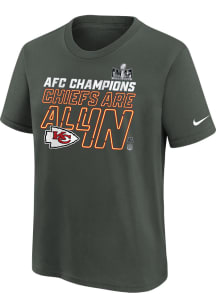 Nike Kansas City Chiefs Youth Anthracite 23 AFC Conf Champs Trophy Short Sleeve T-Shirt