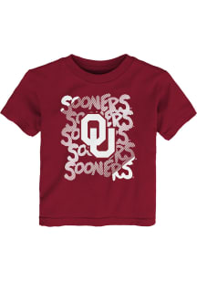 Oklahoma Sooners Toddler Cardinal Slash Short Sleeve T-Shirt