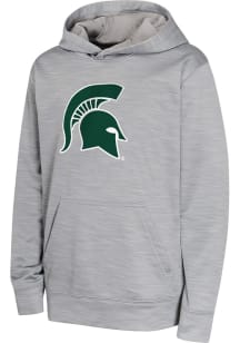 Michigan State Spartans Youth Grey Retro Position Lt Wt Long Sleeve Hoodie