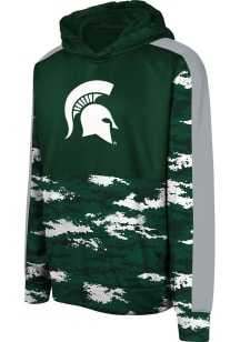 Michigan State Spartans Youth Green Pro Drill Long Sleeve Hoodie