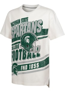 Michigan State Spartans Youth Oatmeal Lets Get Loud Fball Short Sleeve T-Shirt