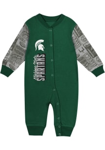 Michigan State Spartans Baby Green Play Book Long Sleeve One Piece
