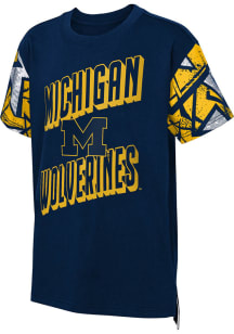 Michigan Wolverines Youth Blue Game Changer Short Sleeve Fashion T-Shirt
