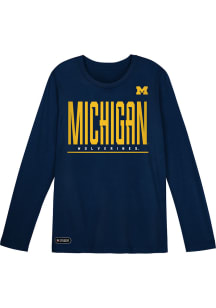 Michigan Wolverines Boys Blue Pumped Up Long Sleeve T-Shirt