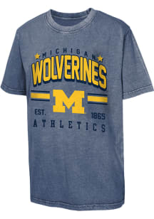 Michigan Wolverines Boys Blue Sure Shot Vintage Short Sleeve T-Shirt