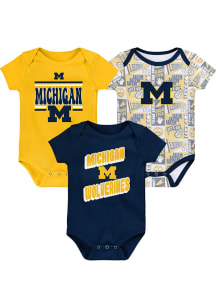 Michigan Wolverines Baby Blue Sunday Commics 3PK SS Design One Piece