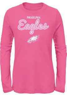 Philadelphia Eagles Girls Pink Big Game Long Sleeve T-Shirt