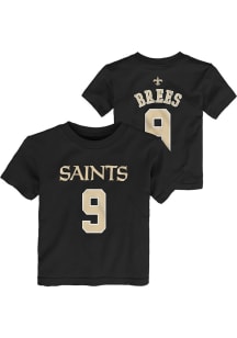 Drew Brees New Orleans Saints Toddler Black Mainliner NN Short Sleeve Player T Shirt