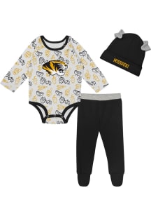 Missouri Tigers Infant Black Little Champ LS and Hat Set Top and Bottom
