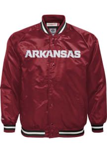 Mitchell and Ness Arkansas Razorbacks Youth Cardinal Satin Light Weight Jacket