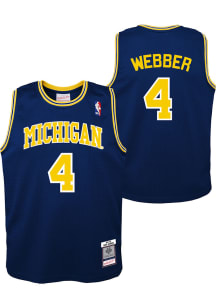 Chris Webber  Mitchell and Ness Michigan Wolverines Youth Swingman Blue Basketball Jersey