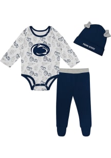 Penn State Nittany Lions Infant Navy Blue Little Champ LS and Hat Set Top and Bottom