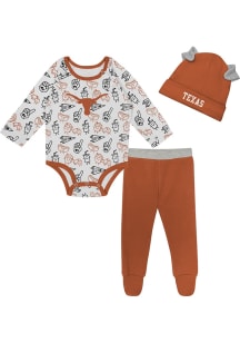 Texas Longhorns Infant Burnt Orange Little Champ LS and Hat Set Top and Bottom