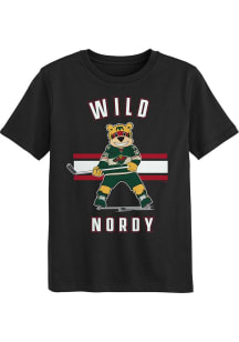 Nordy  Outer Stuff Minnesota Wild Boys Black Mascot Short Sleeve T-Shirt