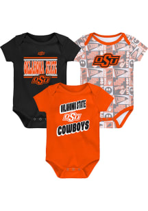 Oklahoma State Cowboys Baby Orange Sunday Commics 3PK SS One Piece