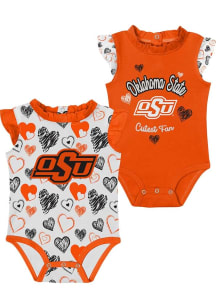 Oklahoma State Cowboys Baby Orange Happy Hearts Set One Piece