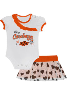 Oklahoma State Cowboys Infant Girls Orange Love My Team Set Top and Bottom